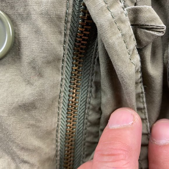 Billabong Shirt Women Small S Green Khaki Buttons Full Zip Light Jacket Cargo - Picture 7 of 15